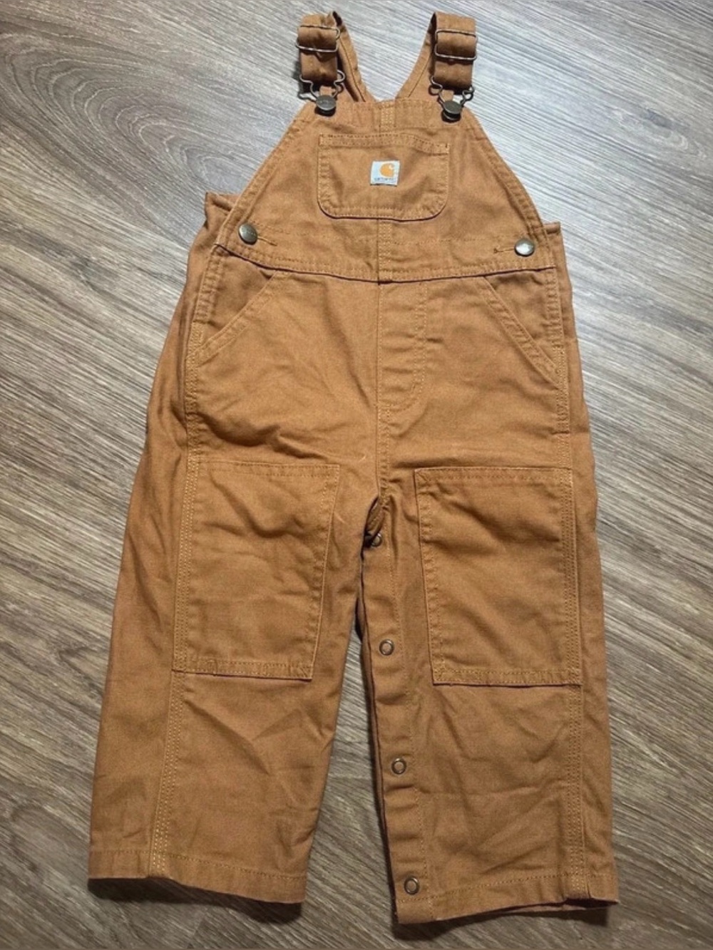 Carhartt Bib Overalls Kids 18 month Brown‎ Canvas Double Knee